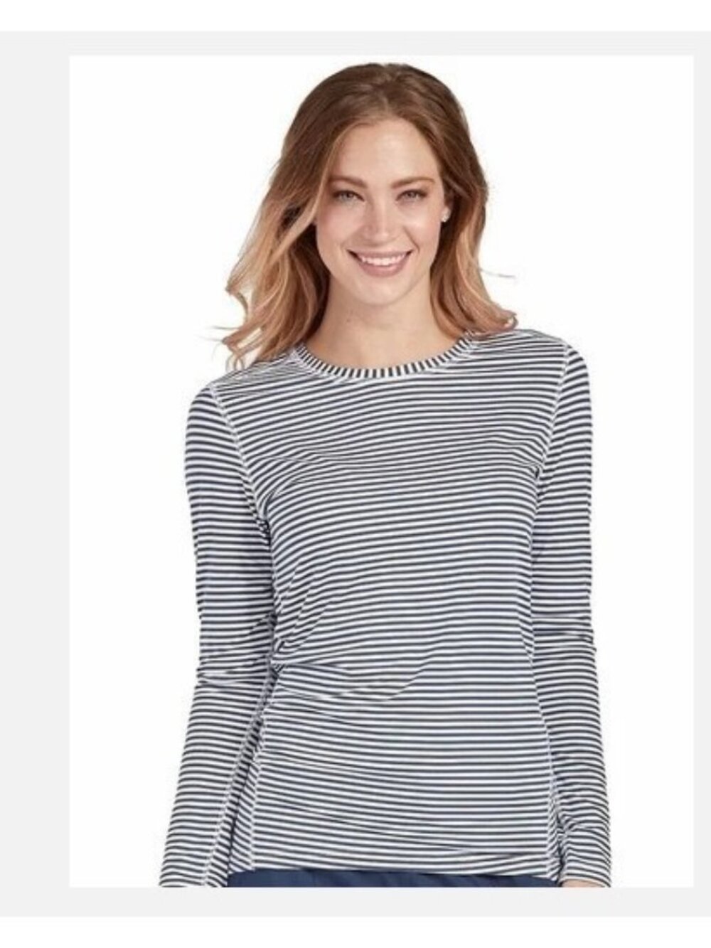 MED COUTURE Base Layer Performance Women's Scrub Tee Top 8522 -XS -Navy/White